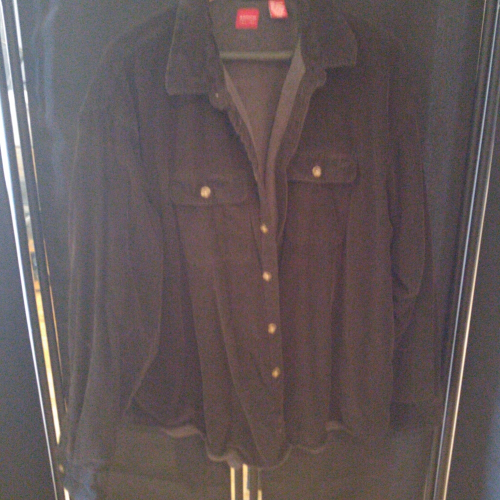 Fleeced lined black corduroy jacket